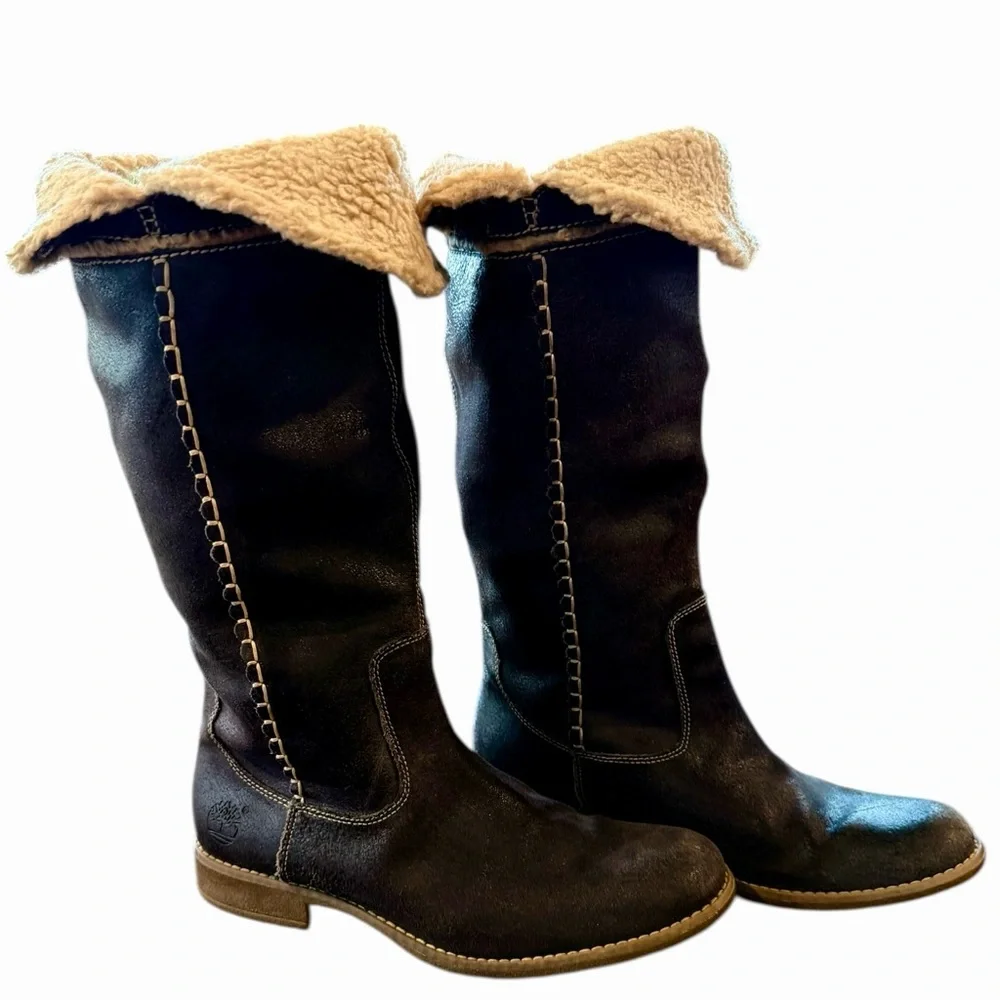 Women's Tall Faux-Shearling Lined Black Boot